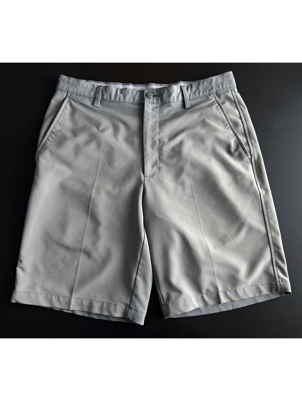 FootJoy Men's 10” Sz 34 Gray Performance Stretch Flat Front Golf Shorts CA28544